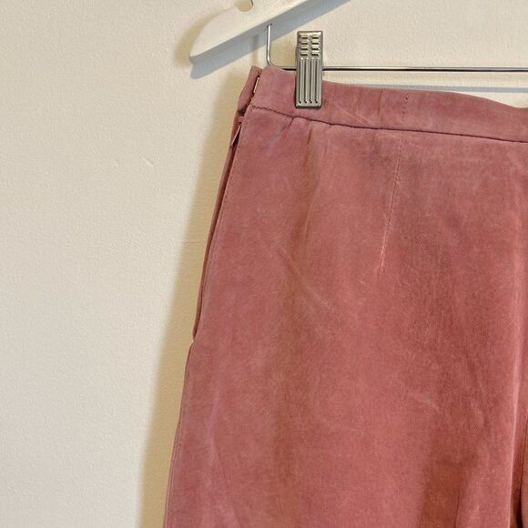 Vintage Guillaume Pink Suede Leather Straight Leg Pants - Picture 6 of 7